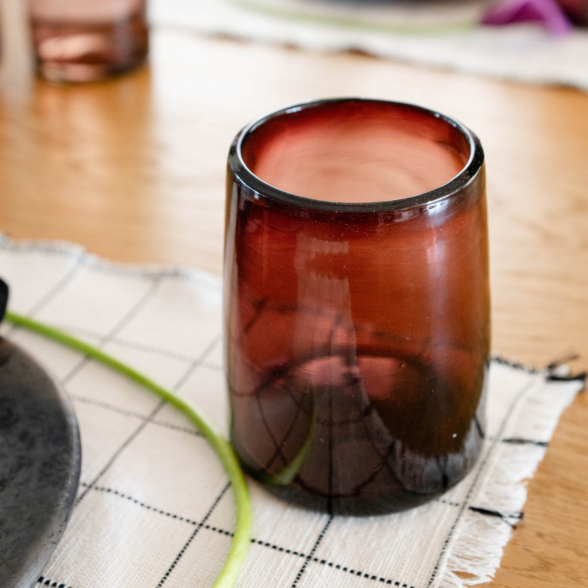 Goodee-Volverder-Optic Glass Tumblers - Set of 2 - Color - Amethyst