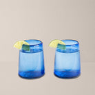 Goodee-Volverder-Optic Glass Tumblers - Set of 2 - Color - Cobalt Blue