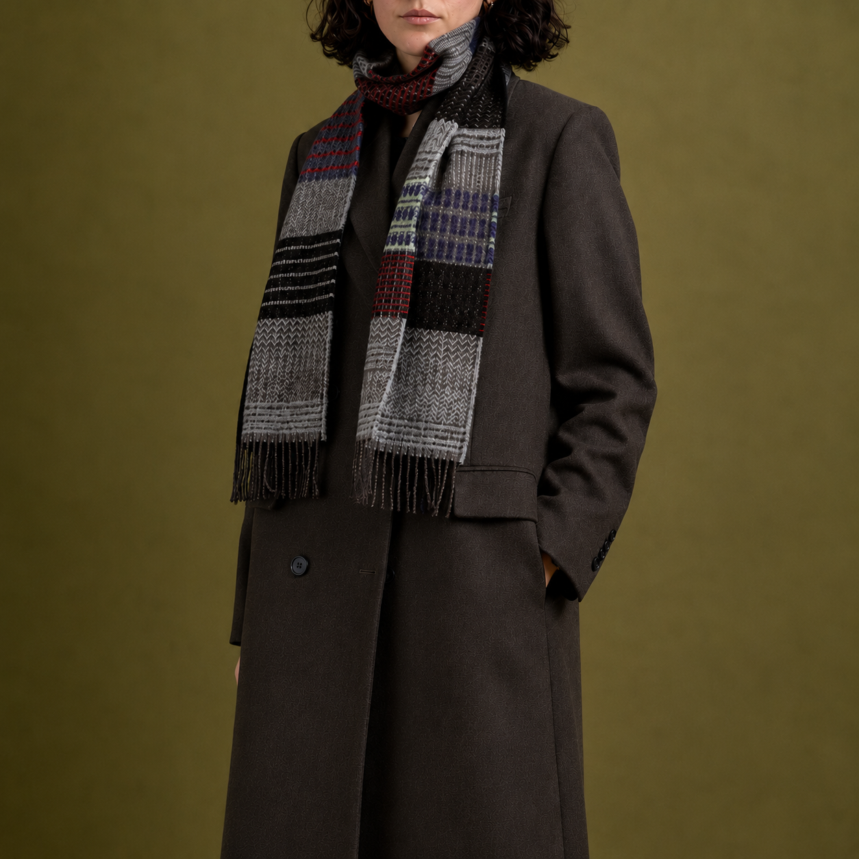 Goodee-Wallace Sewell-Merino Lambswool Walton Scarf - Woodpecker - Color - Woodpecker