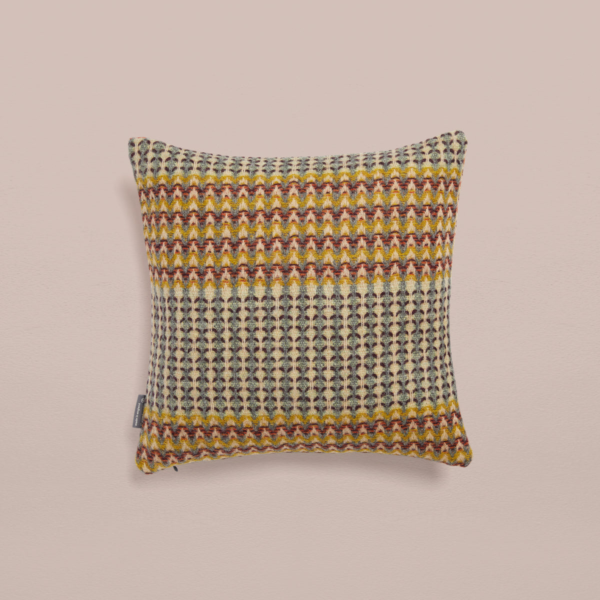 Goodee-Wallace Sewell-Shetland Wool Ripple Cushion Cover - Yosemite - Color - Maroon Zig Zag