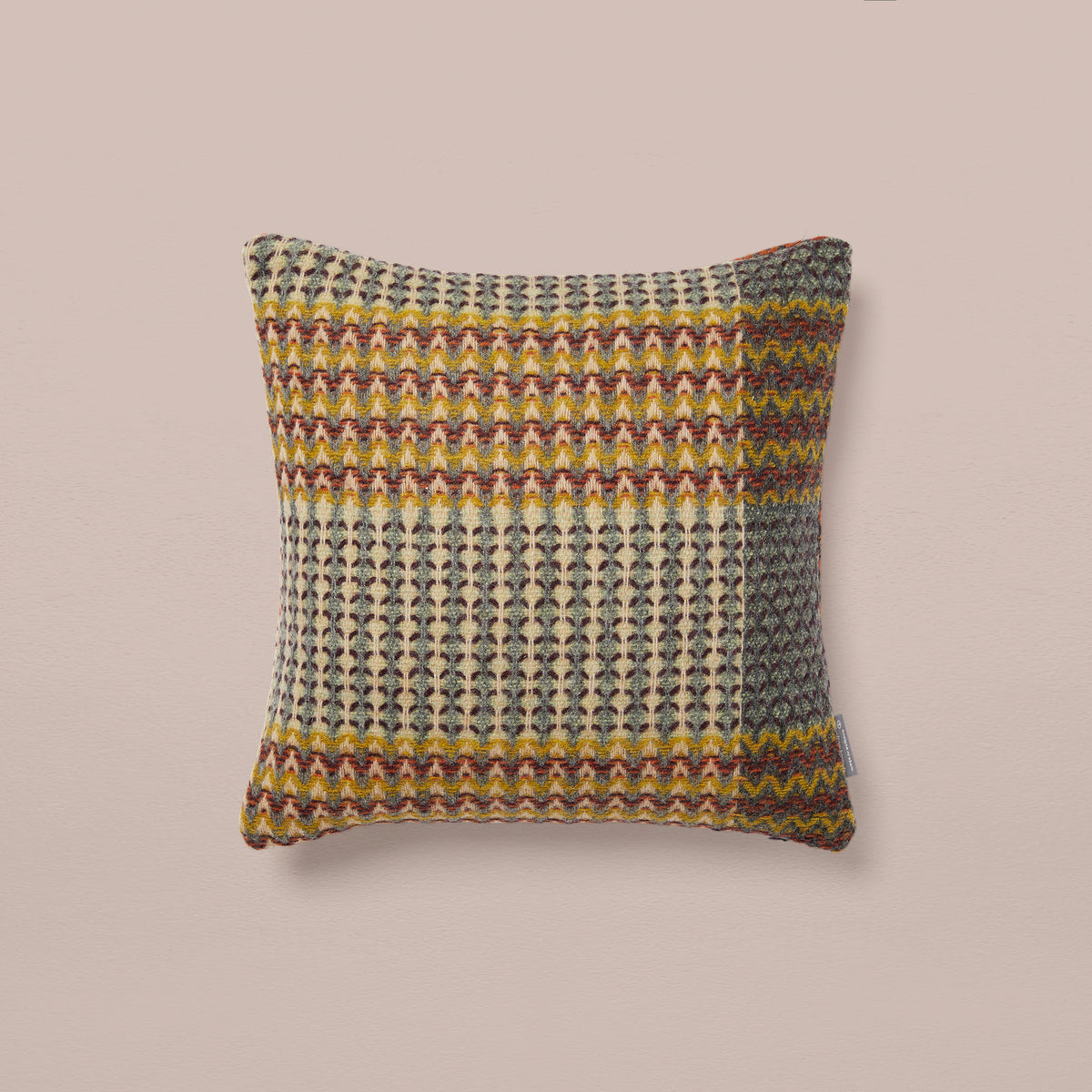 Goodee-Wallace Sewell-Shetland Wool Ripple Cushion Cover - Yosemite - Color - Maroon/Grey Stripe