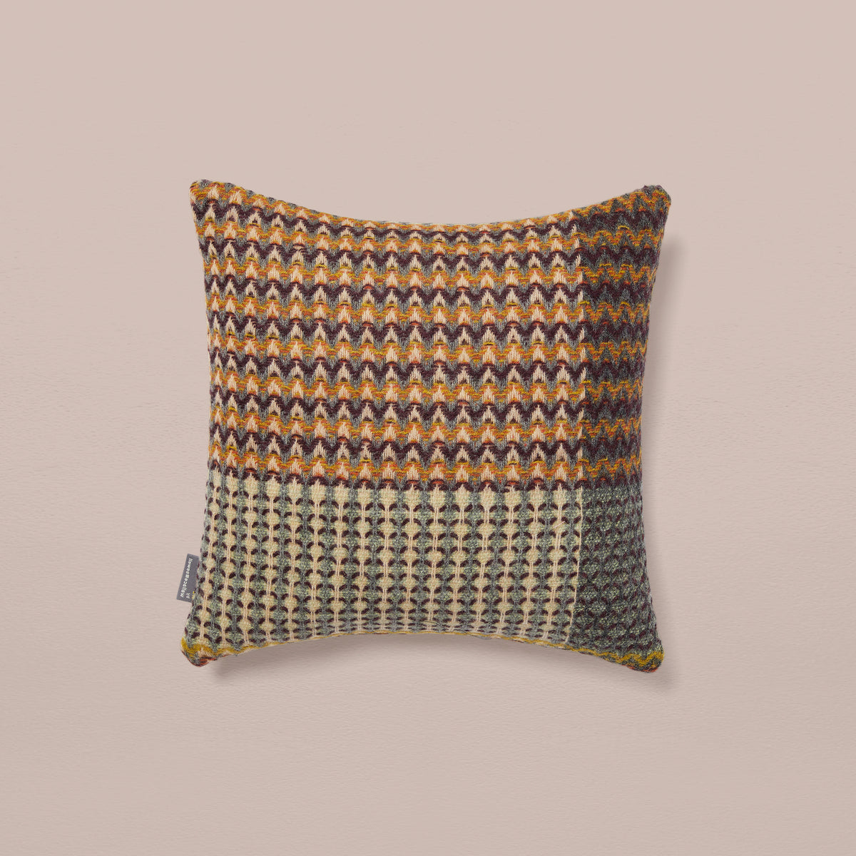 Goodee-Wallace Sewell-Shetland Wool Ripple Cushion Cover - Yosemite - Color - Maroon/Grey Stripe