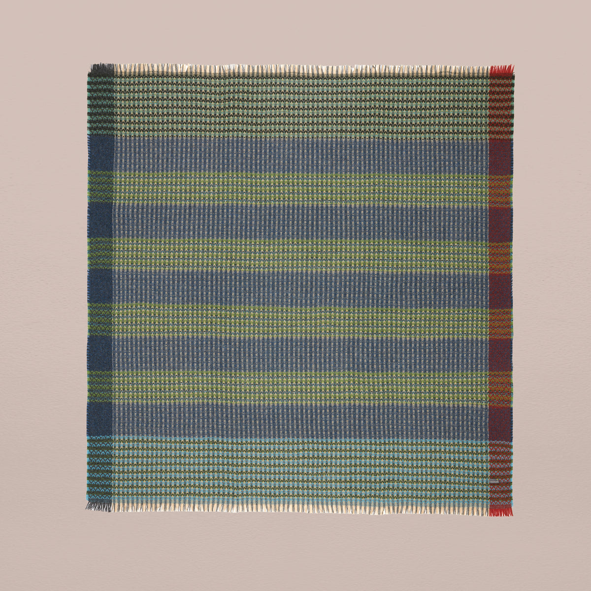 Goodee-Wallace Sewell-Shetland Wool Ripple Throw - Everglade - Color - Everglade