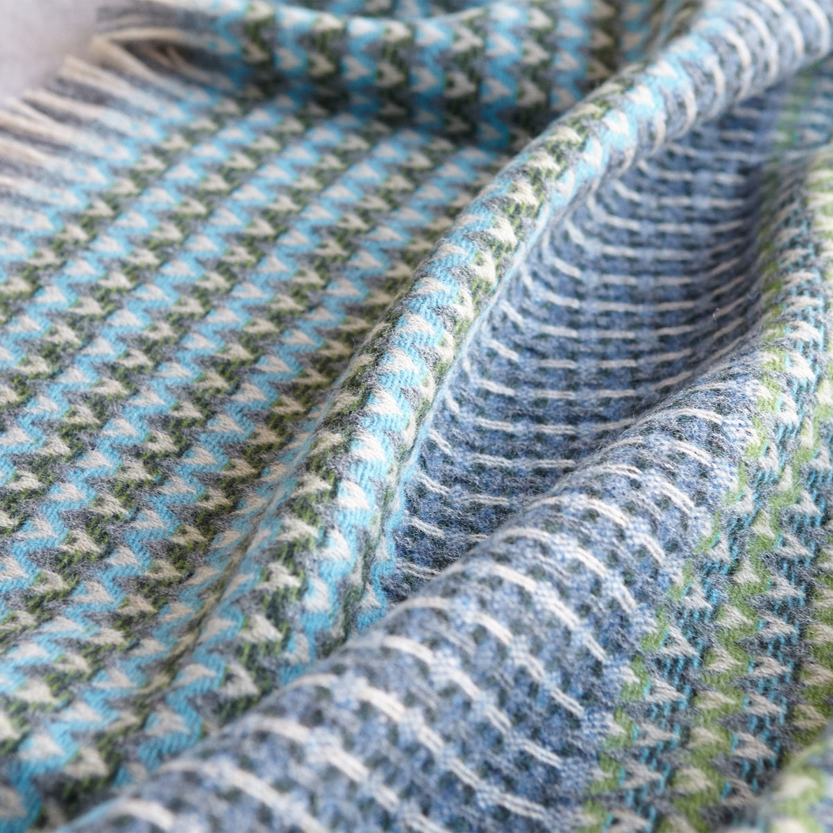 Goodee-Wallace Sewell-Shetland Wool Ripple Throw - Everglade - Color - Everglade