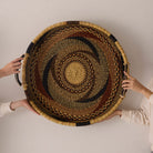 Goodee-Baba Tree-Large Woven Tray Wall Decor - Color - Burgundy & Brown