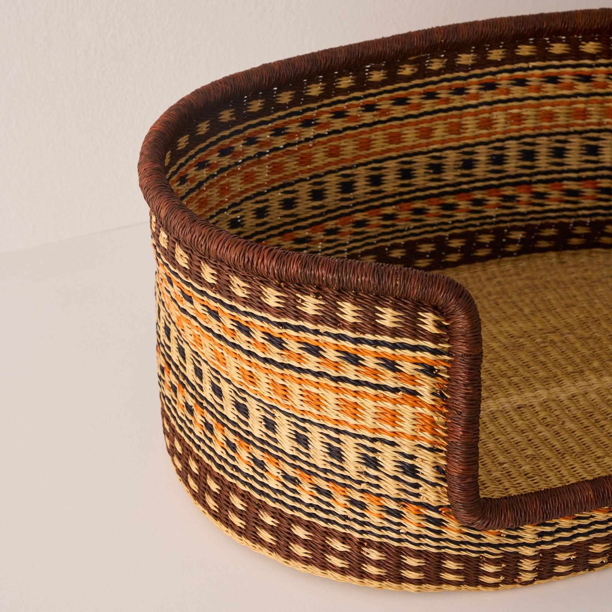 Goodee-Baba Tree-Medium Dog Bed Basket - Color - Gold, Natural & Rust