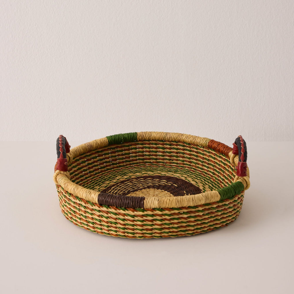 Mini plateau tissé - Exclusif - Couleur - Brun et vert