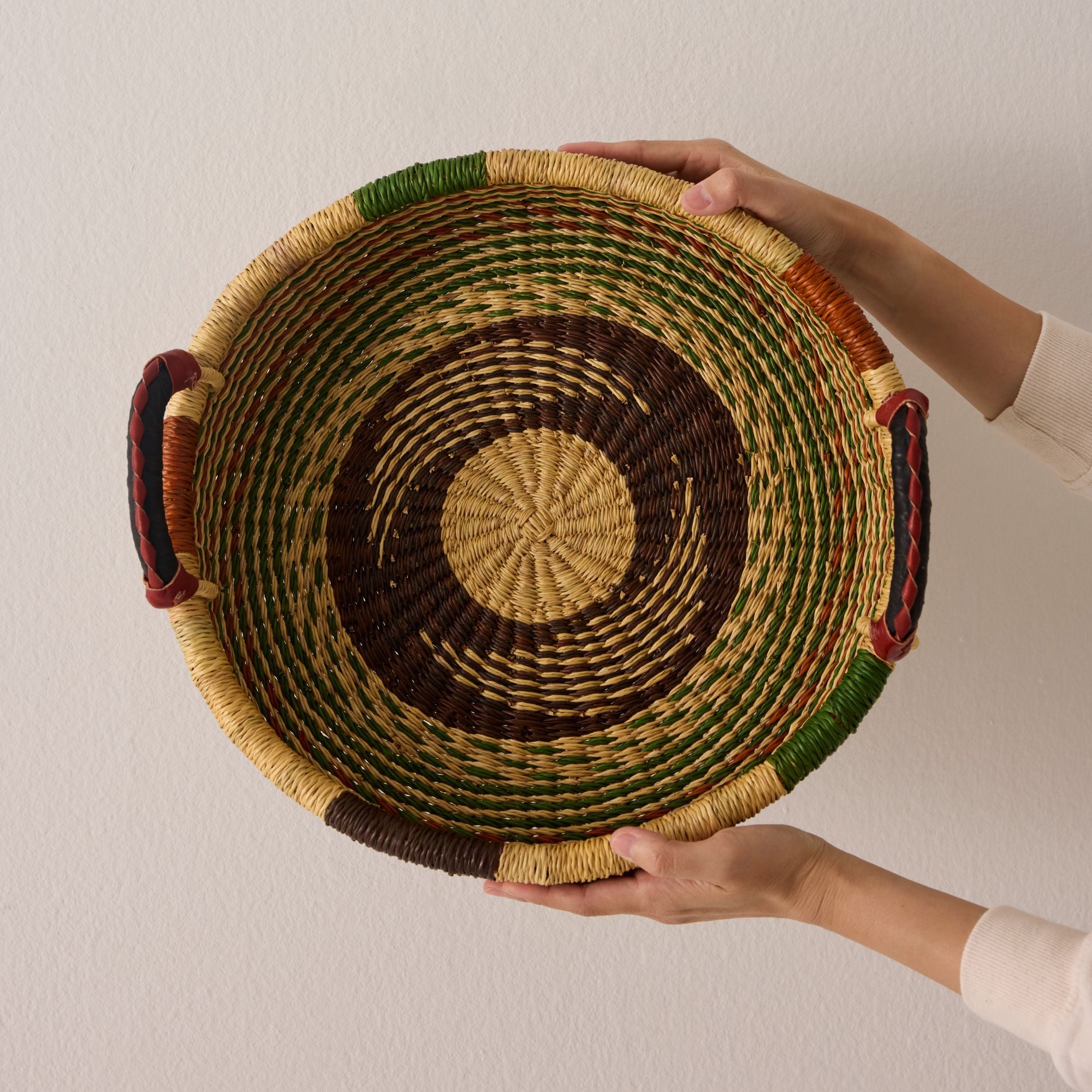 Mini Woven Tray - Exclusive - Color - Brown & Green