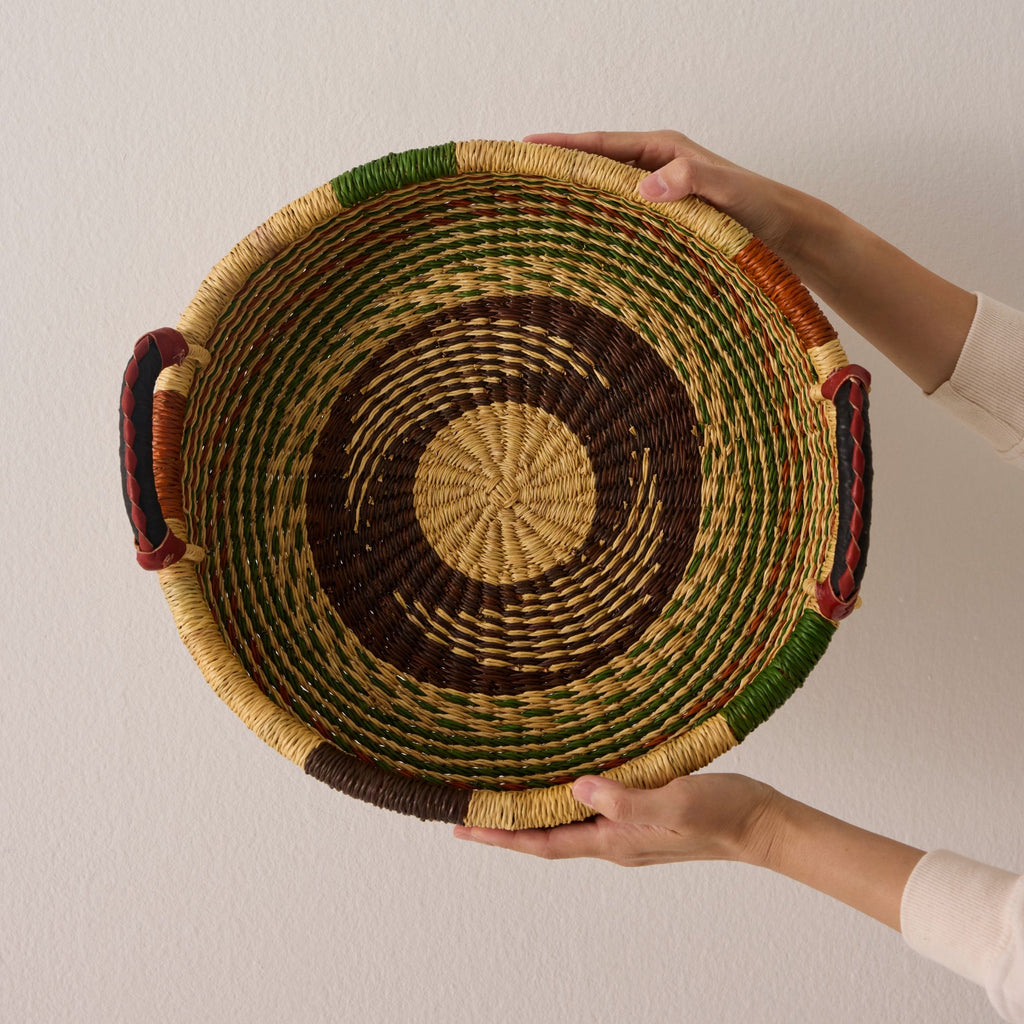 Mini plateau tissé - Exclusif - Couleur - Brun et vert