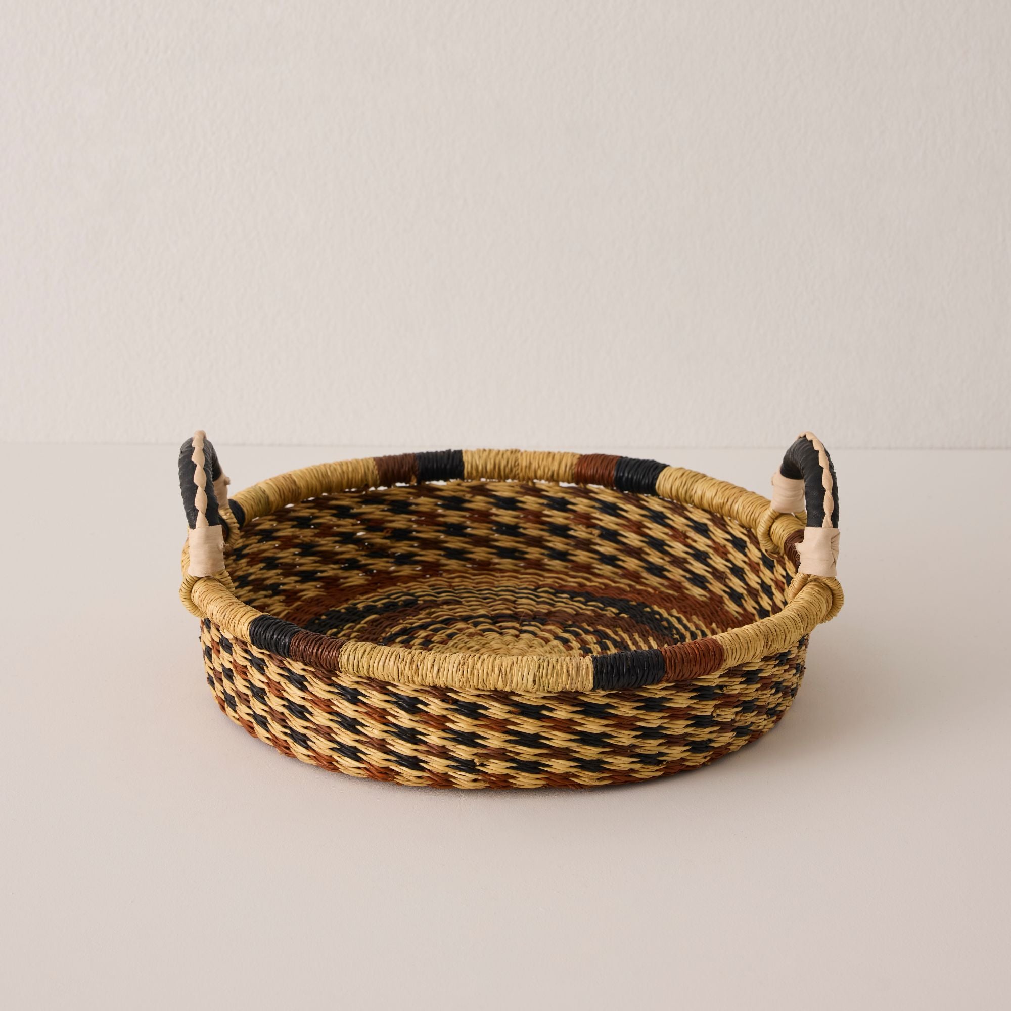 Mini Woven Tray - Exclusive - Color - Burgundy & Brown