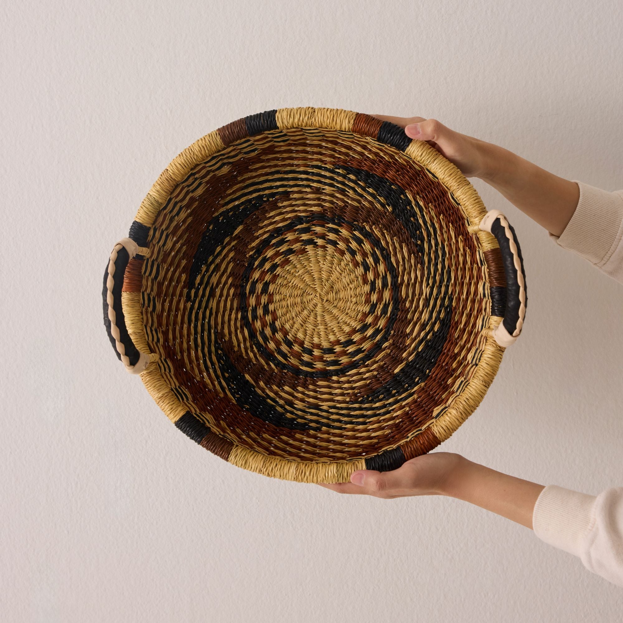 Mini Woven Tray - Exclusive - Color - Burgundy & Brown