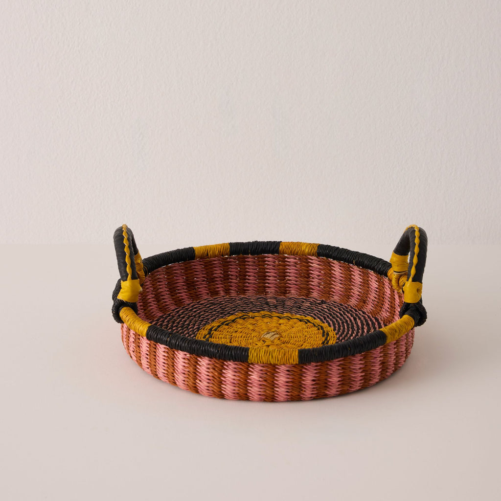 Mini plateau tissé - Exclusif - Couleur - Rose & Jaune