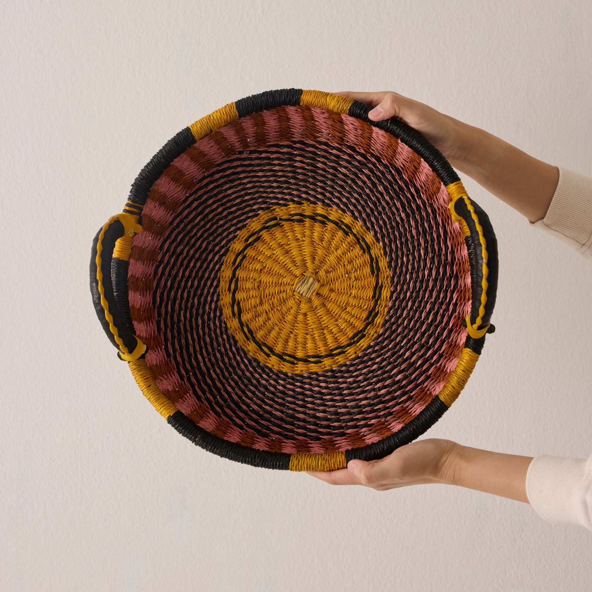 Mini Woven Tray - Exclusive - Color - Pink & Yellow