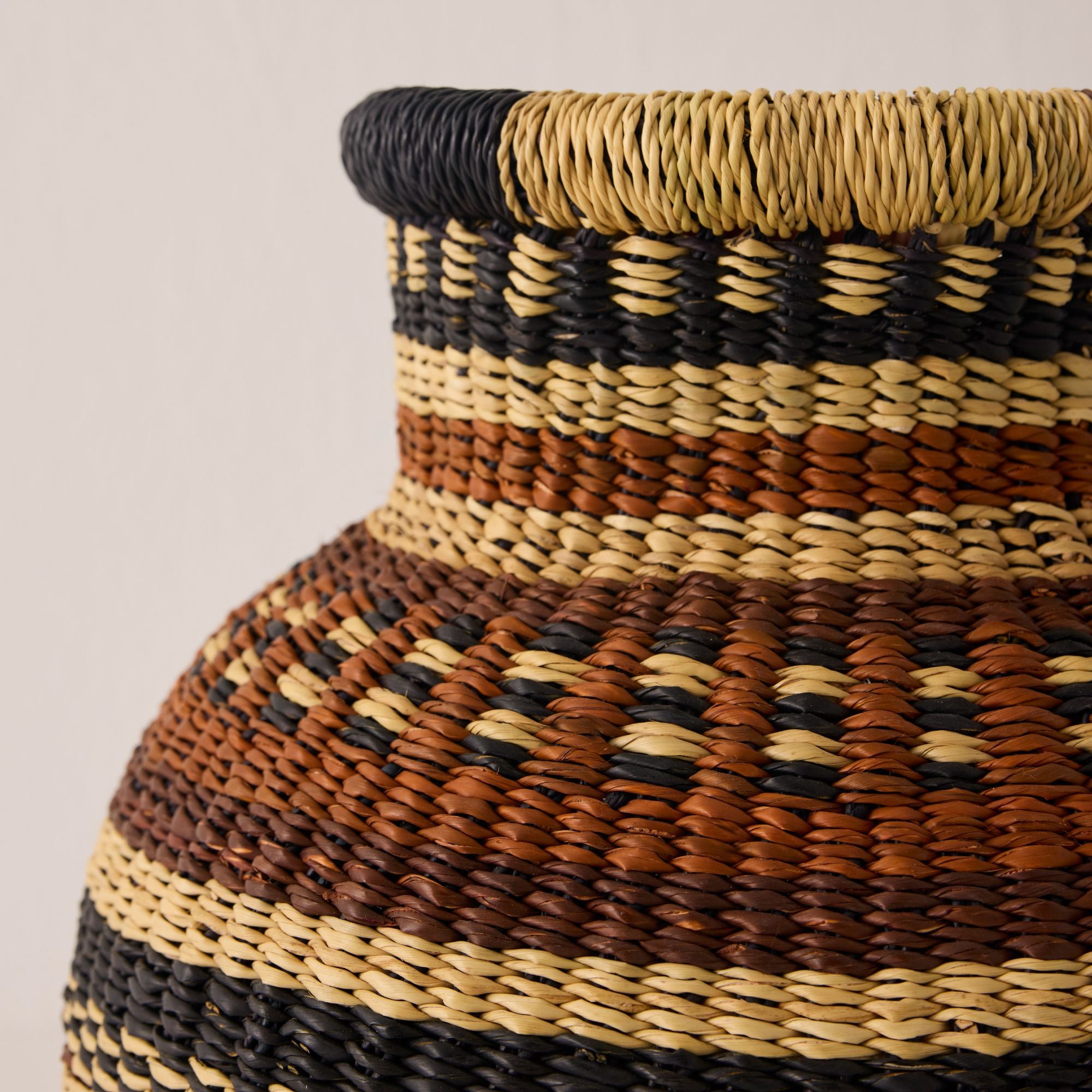 Goodee-Baba Tree-Small Jemima Decor Basket - Color - Orange, Brown & Navy
