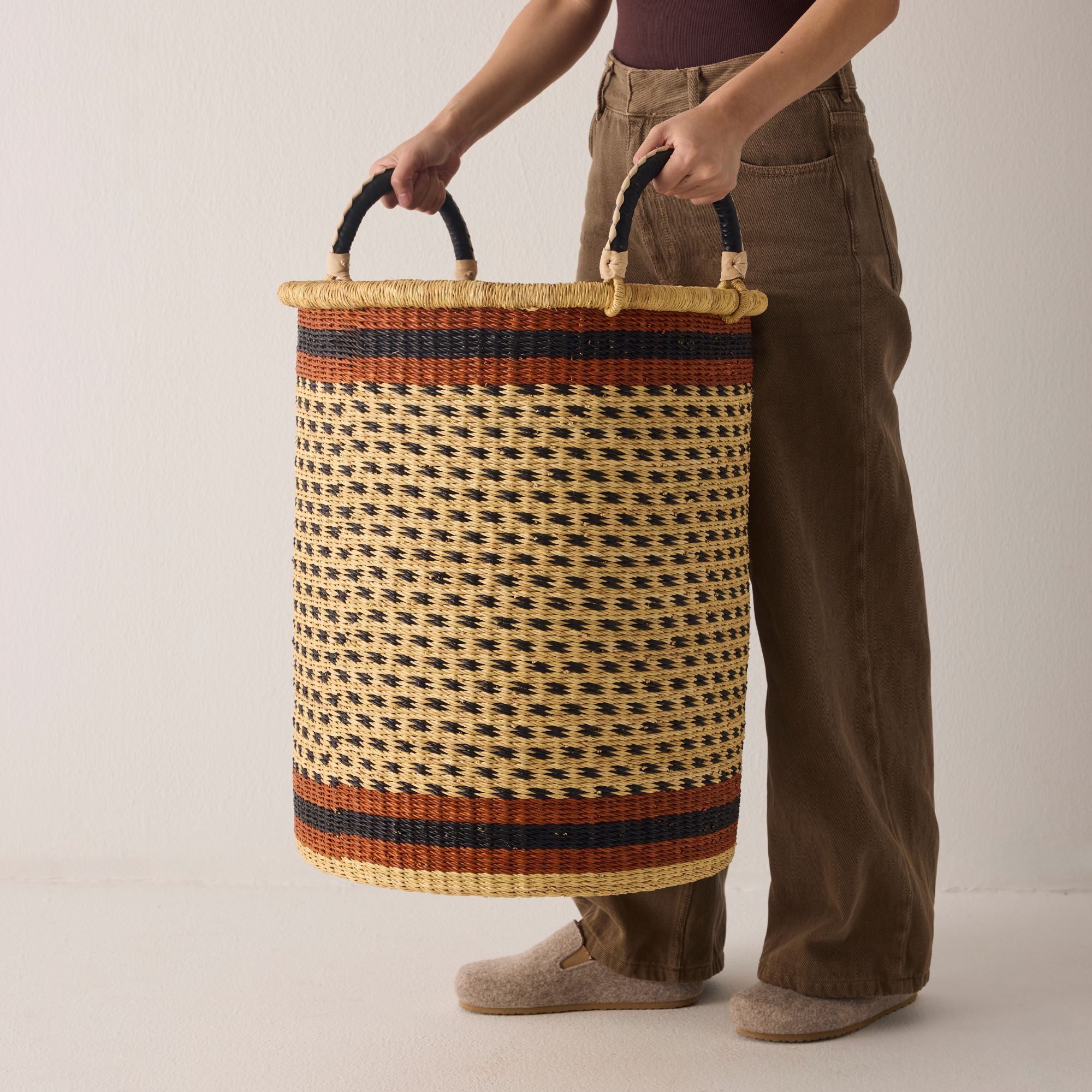 Goodee-Baba Tree-Tall Storage Basket - Exclusive - Color - Navy Stripe