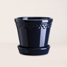 Goodee-Bergs Potter-Copenhagen Ø14 Planter & Saucer - Color - Sapphire Blue Glazed