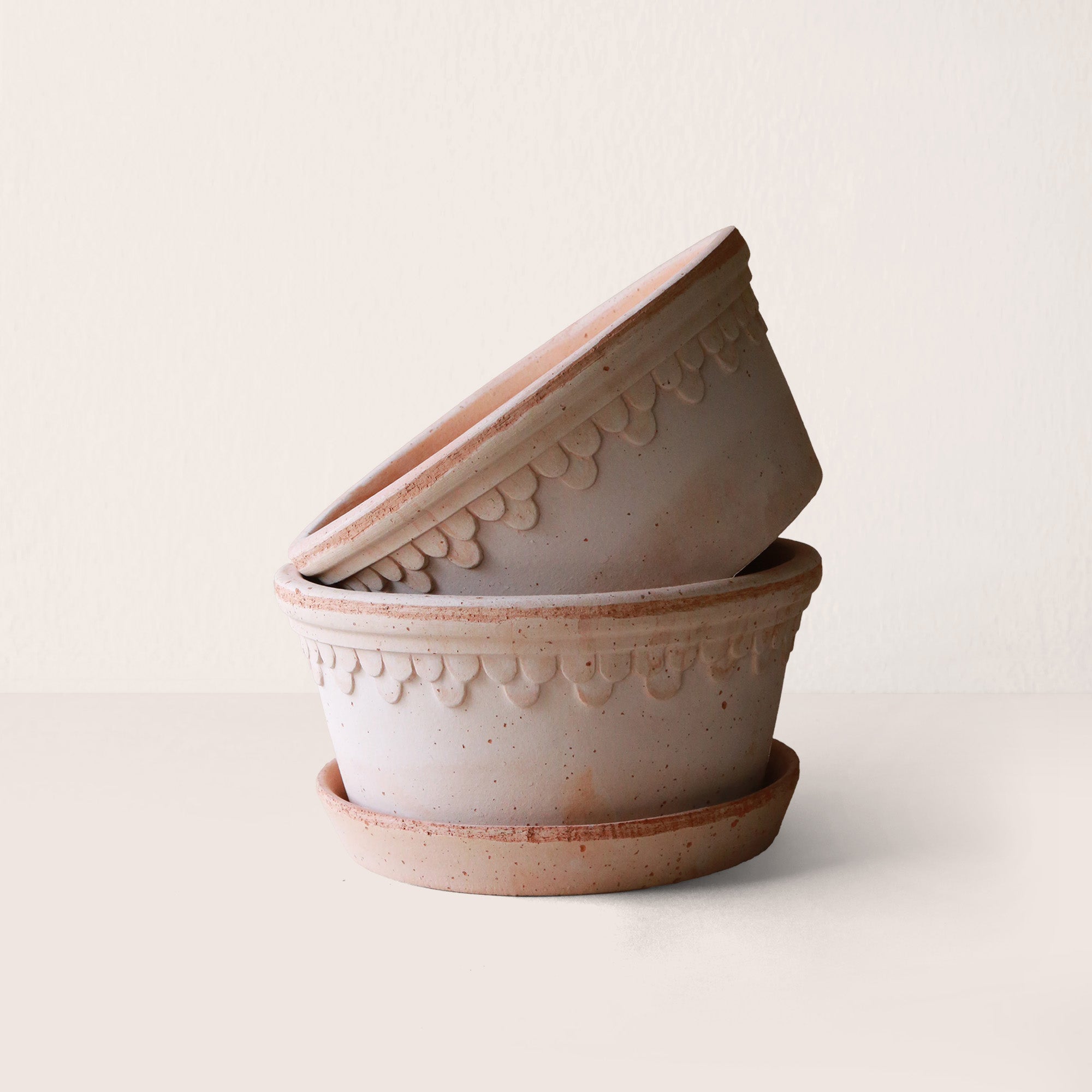 Goodee-Bergs Potter-Copenhagen Ø21 Low Planter & Saucer - Color - Raw Rosa