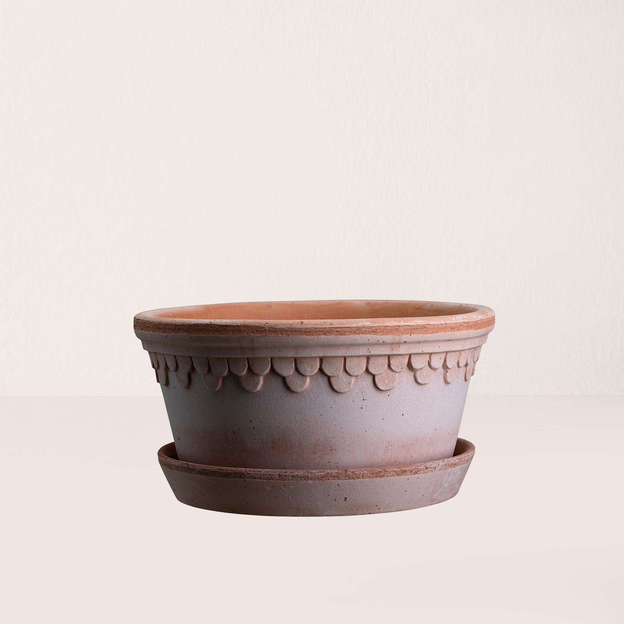 Goodee-Bergs Potter-Copenhagen Ø21 Low Planter & Saucer - Color - Raw Rosa