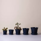 Goodee-Bergs Potter-Copenhagen Planter & Saucer - Color - Sapphire Blue Glazed