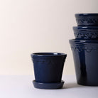 Goodee-Bergs Potter-Copenhagen Planter & Saucer - Color - Sapphire Blue Glazed