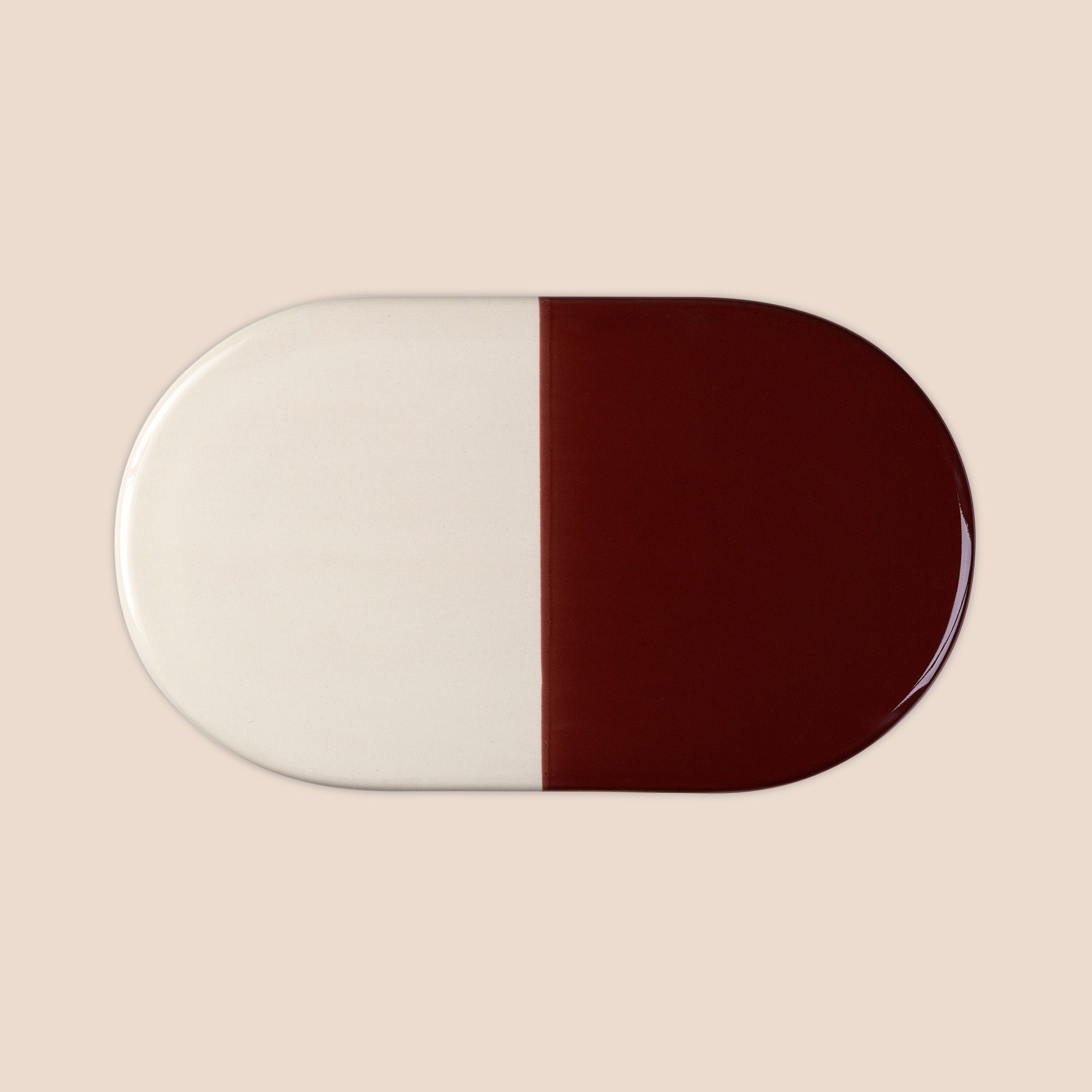Goodee-Bergs Potter-Nuna Oval Stoneware Platter - Color - Burgundy Glazed
