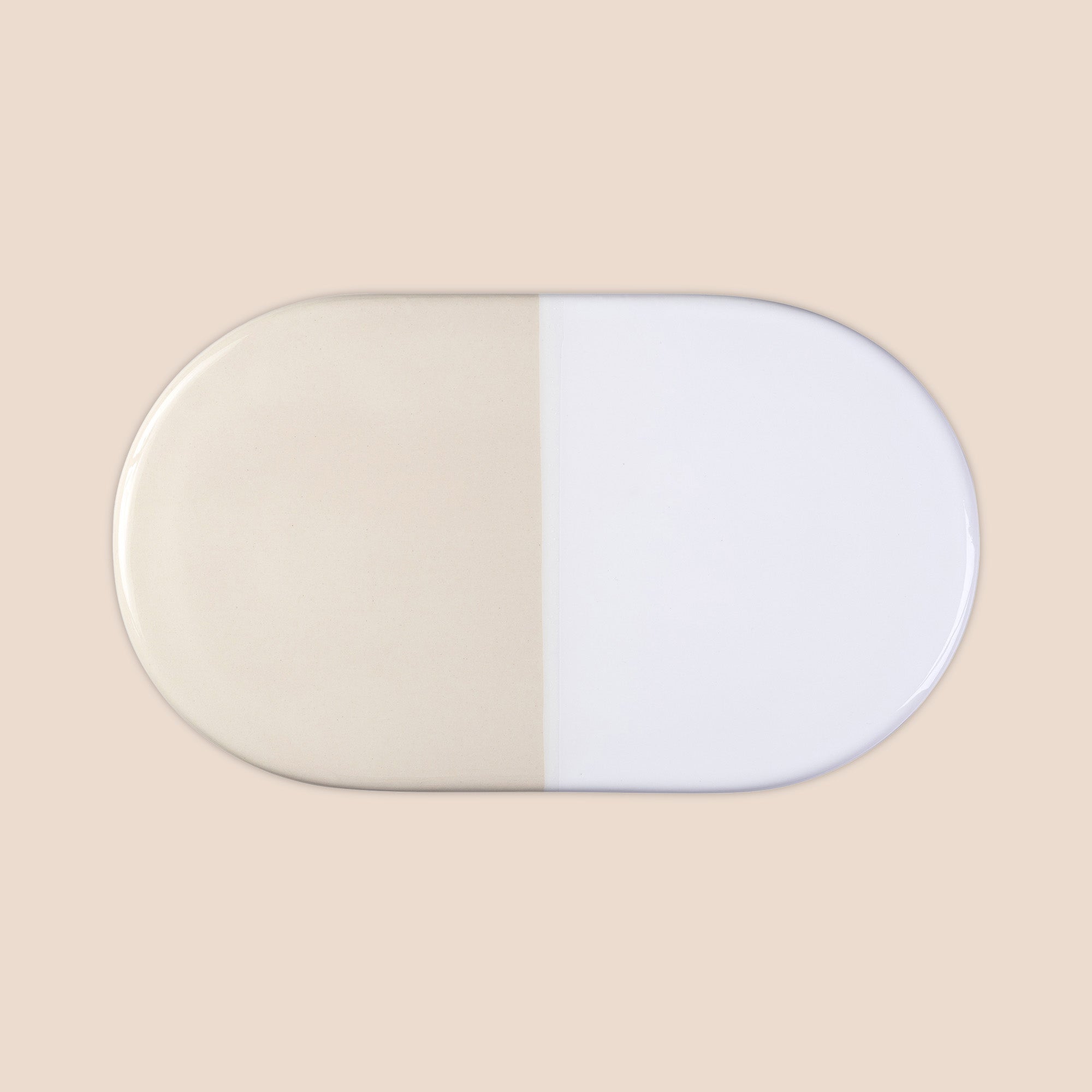 Goodee-Bergs Potter-Nuna Oval Stoneware Platter - Color - Mineral White Glazed