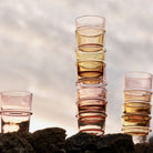 Goodee-Ferm Living-Boya Glasses - Set of 2 - Color - Mauve & Yellow