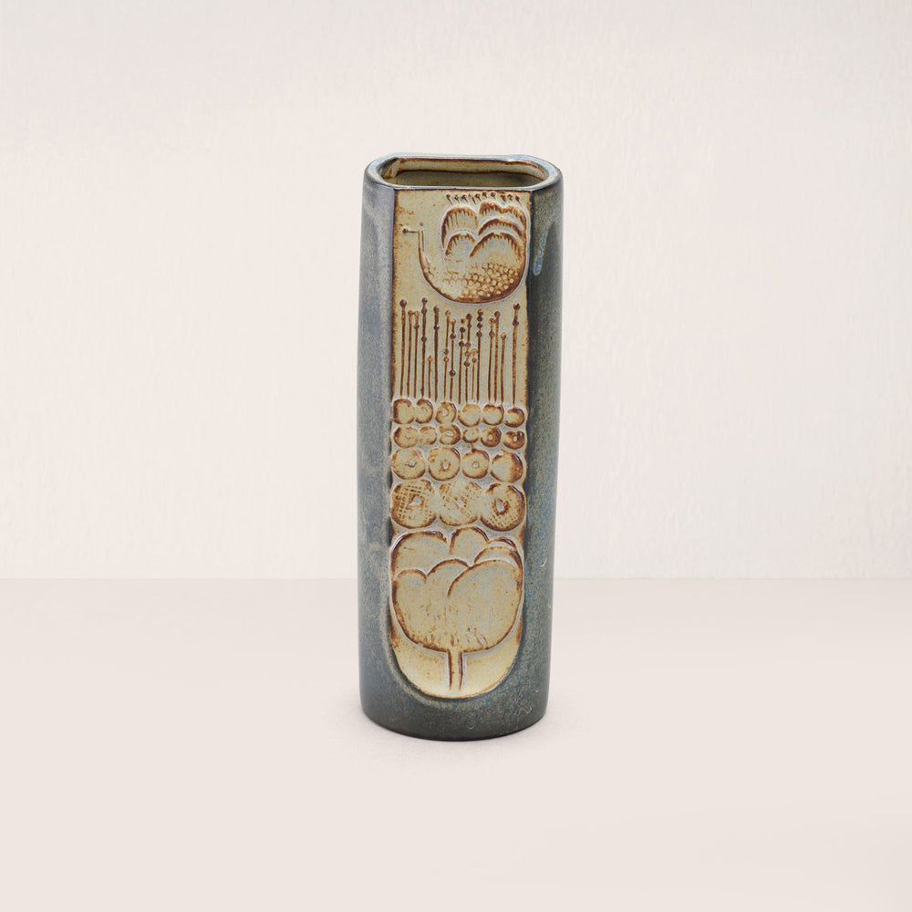 Oval Plant Relief Vase - Large