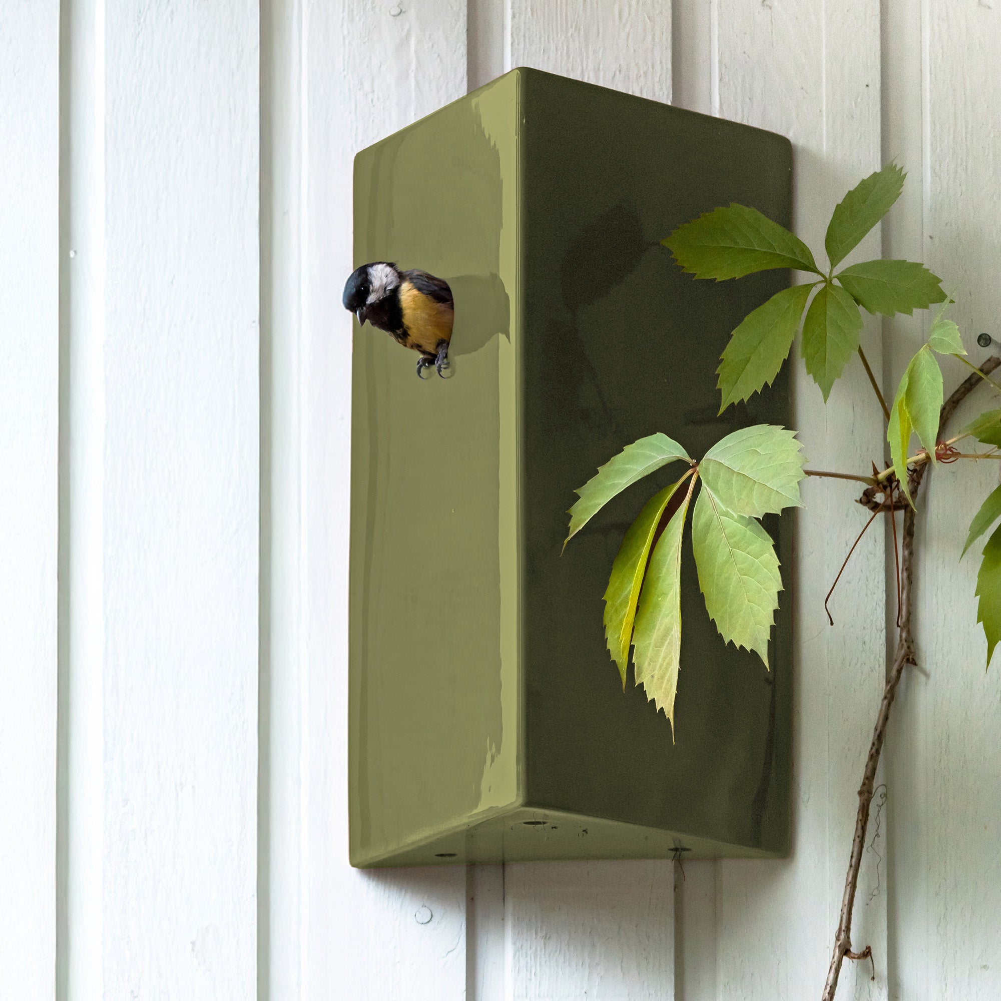 Goodee-Pidat-Koti Ceramic Birdhouse - Color - Moss
