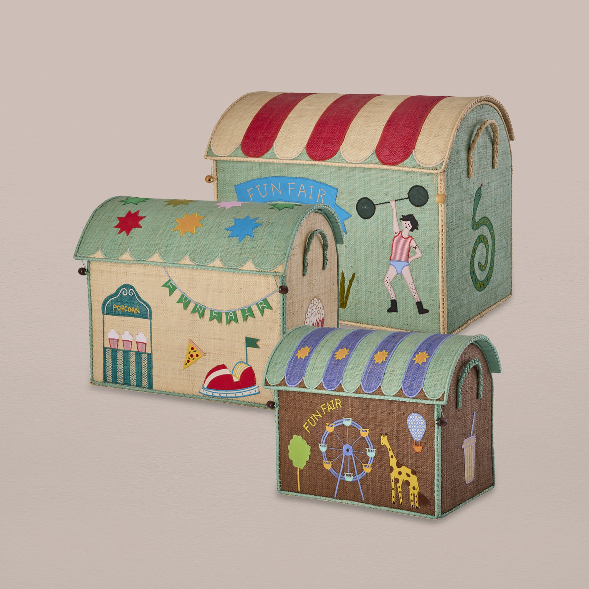 Raffia Storage House Basket - Fun Fair - Small – Goodee