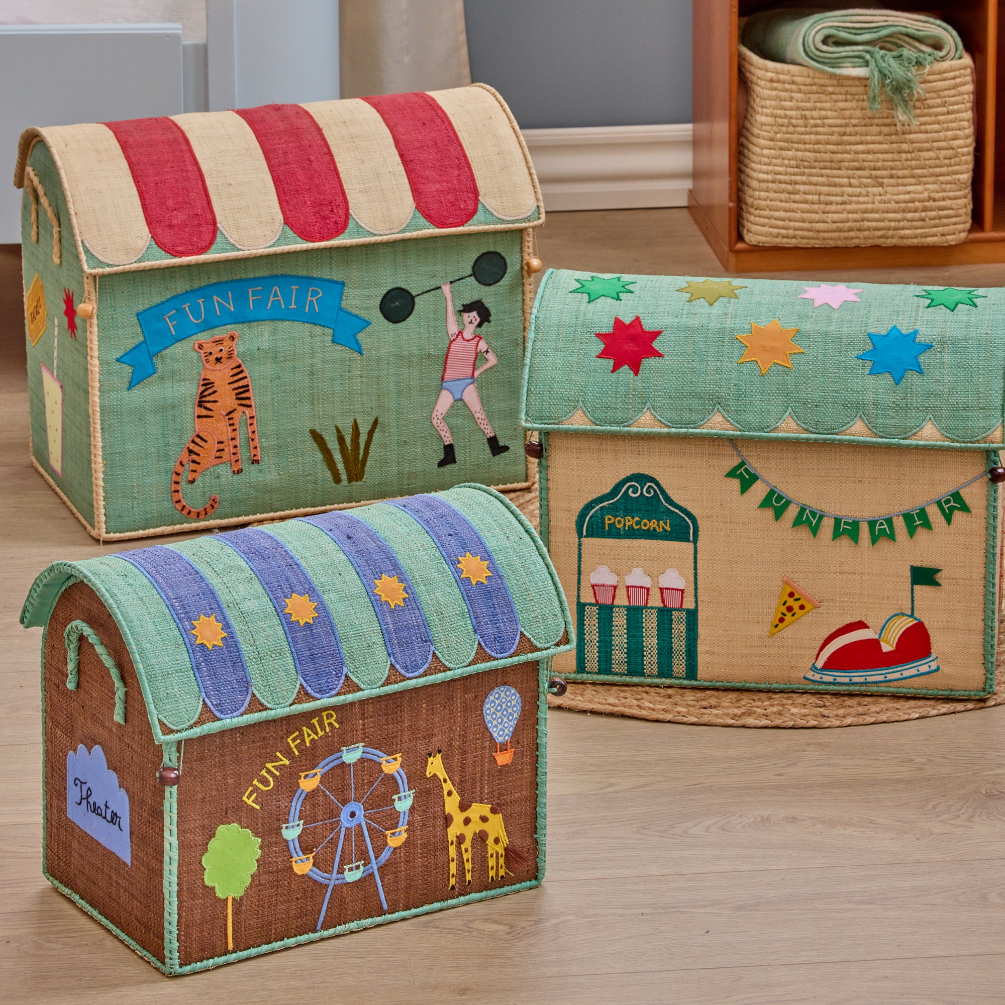 Raffia Storage House Basket - Fun Fair - Small – Goodee