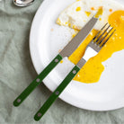 Goodee-Sabre Paris-Bistrot Solid Flatware - Set of 4 - Color - Dark Green/Shiny