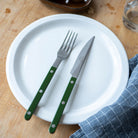 Goodee-Sabre Paris-Bistrot Solid Flatware - Set of 4 - Color - Dark Green/Shiny