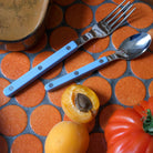 Goodee-Sabre Paris-Bistrot Solid Flatware - Set of 4 - Color - Pastel Blue/Shiny