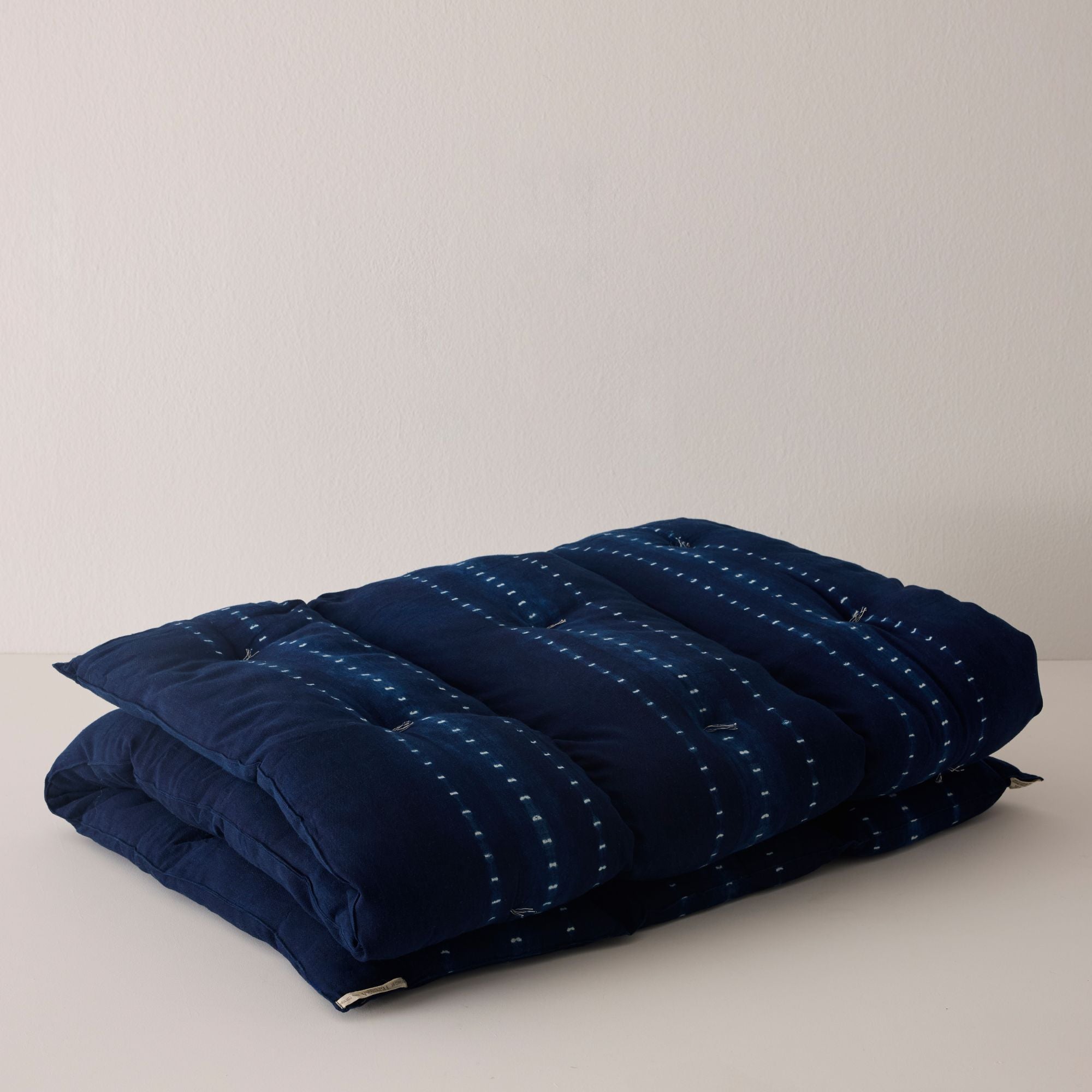 Goodee-Tensira-Kapok Mattress Topper Tie-Dye - Large - Color - Dotted Indigo Tie-Dye