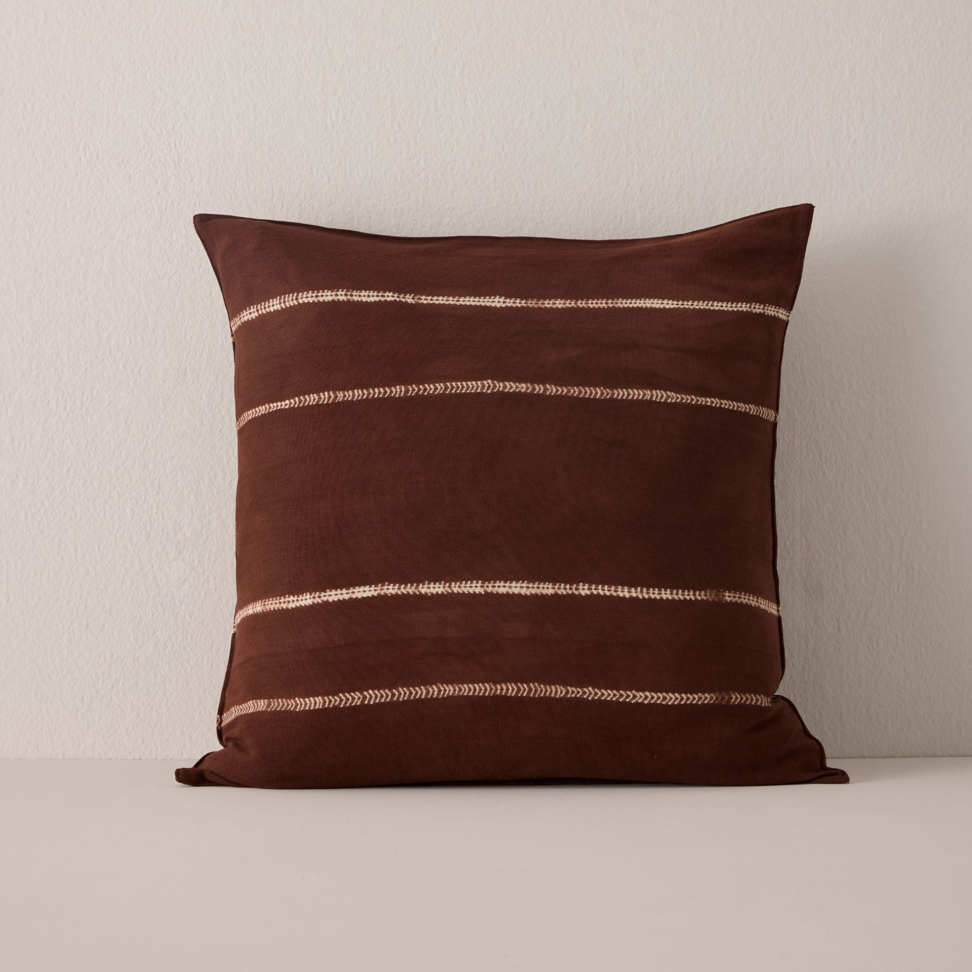 Goodee-Tensira-Cotton Cushion Cover - Color - Chocolate Brown Tie-Dye