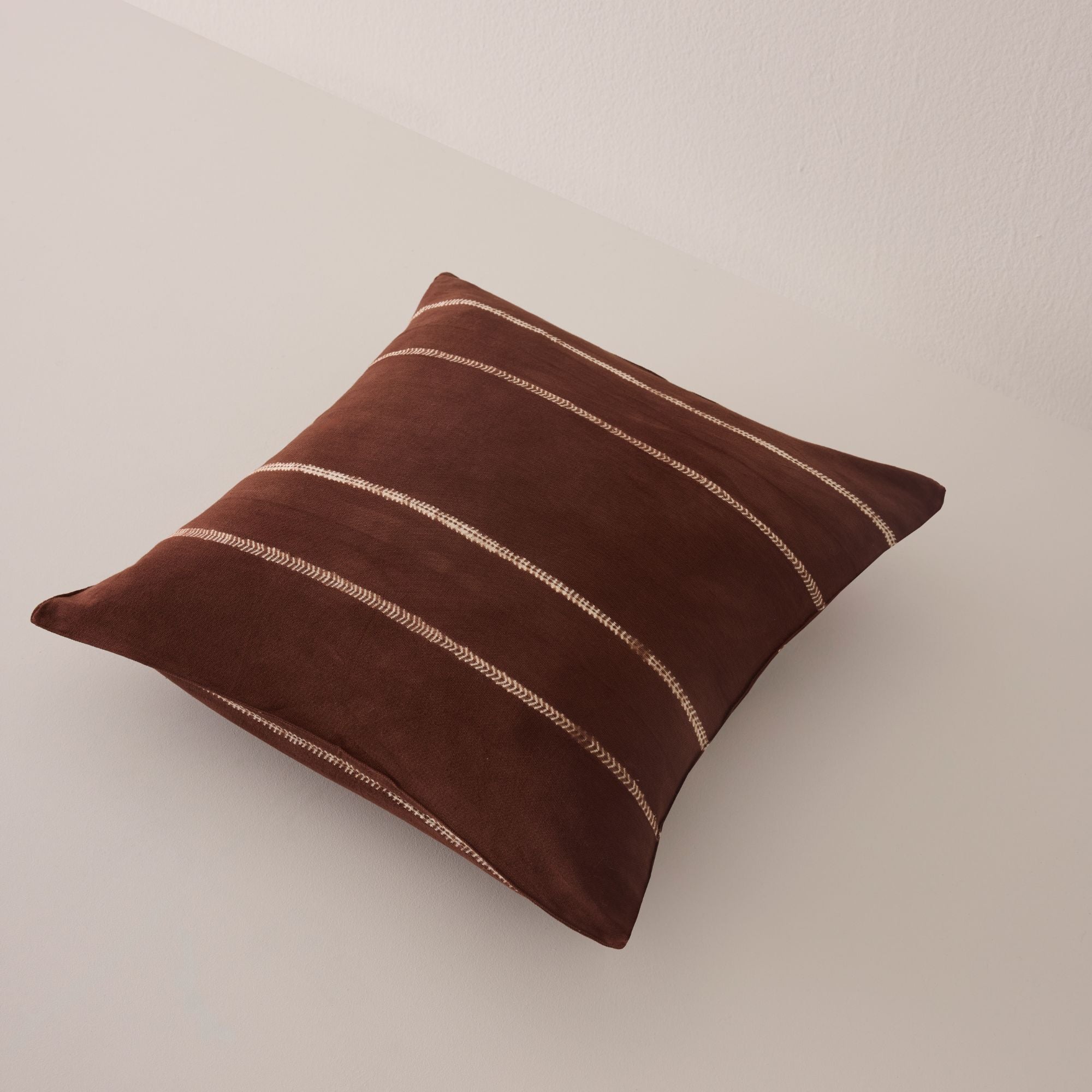 Goodee-Tensira-Cotton Cushion Cover - Color - Chocolate Brown Tie-Dye