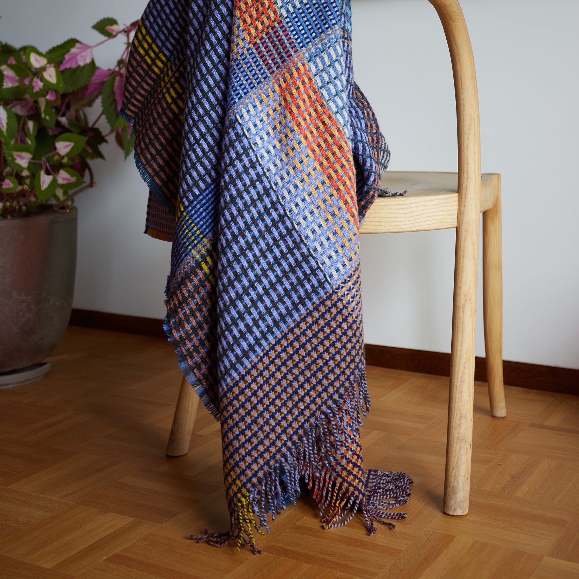 Goodee-Wallace Sewell-Lambswool Basket Throw - Small - Color - Seacole
