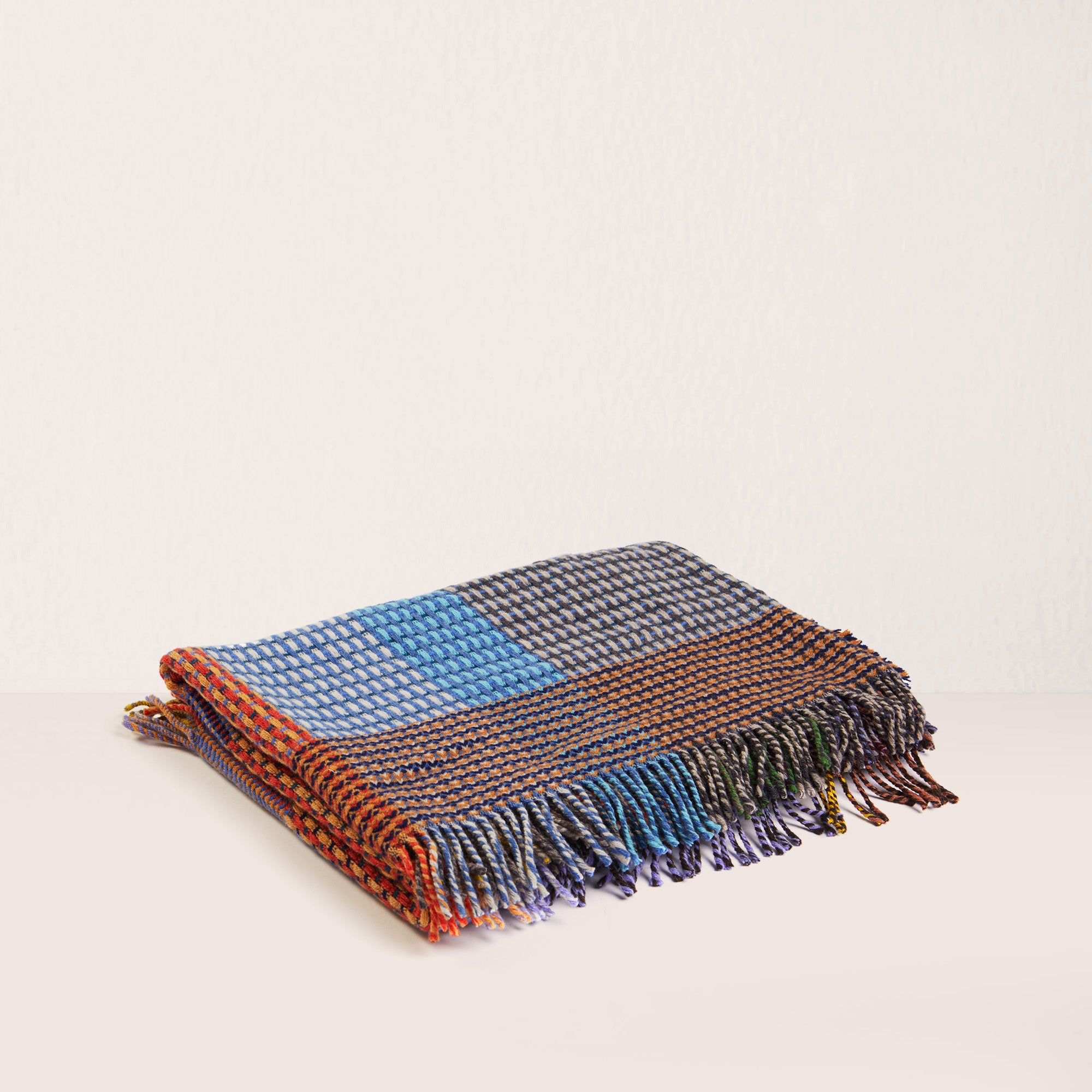 Goodee-Wallace Sewell-Lambswool Basket Throw - Small - Color - Seacole