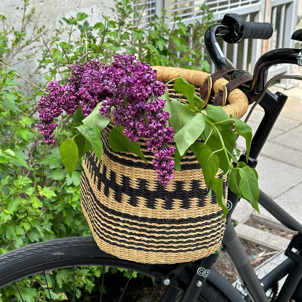 Goodee-Baba Tree-Bicycle Basket (Large) - Color - Natural & Black