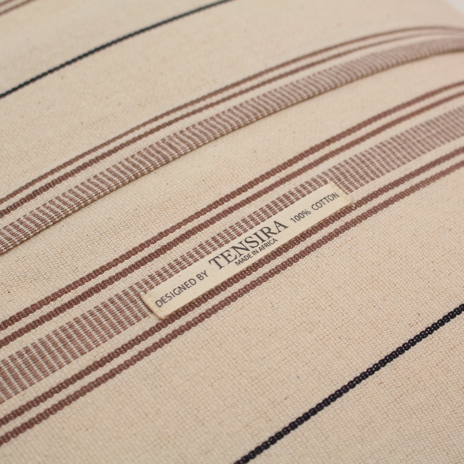 Goodee-Tensira-Cotton Cushion Cover - Color - Chocolate Brown & Black Stripe