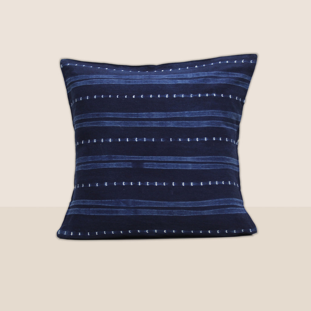 Goodee-Tensira-Square Cushion Cover - Color - Indigo Tie-Dye