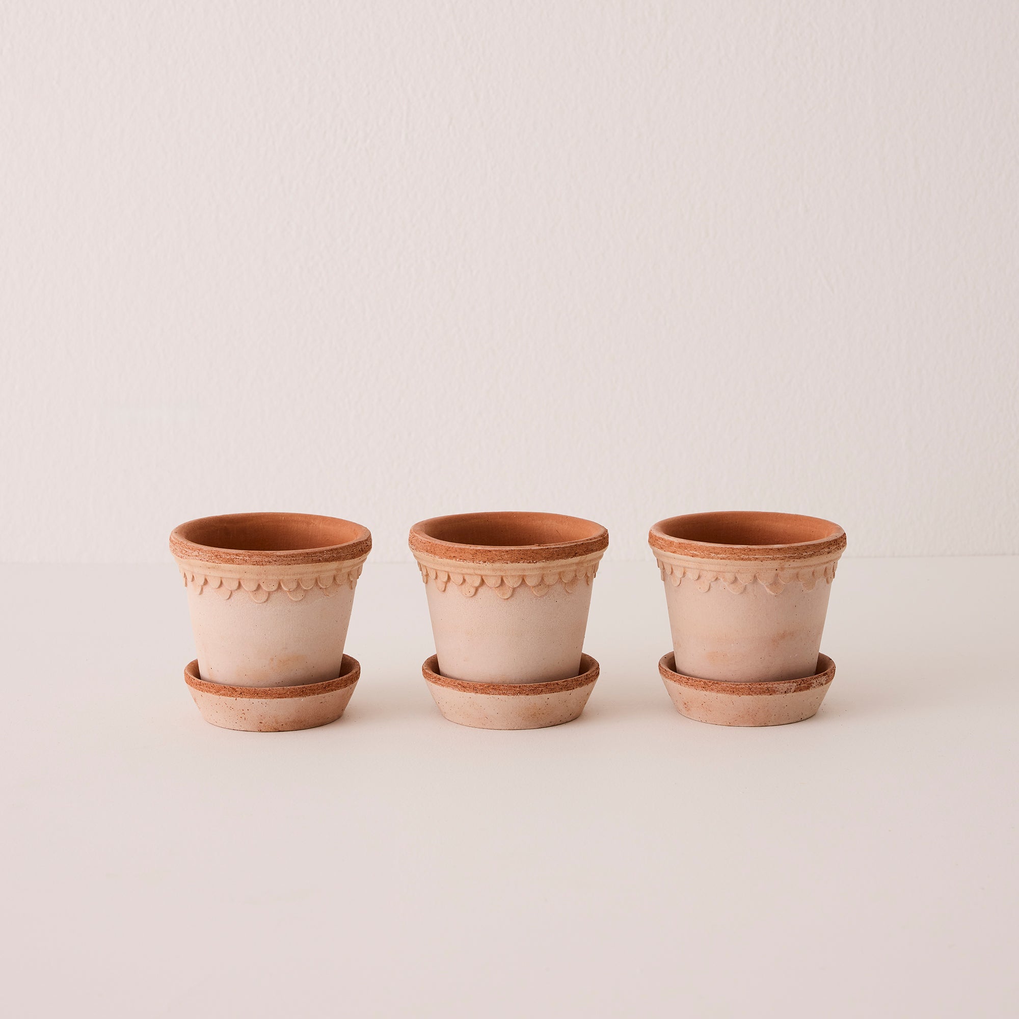 Goodee-Bergs Potter-Copenhagen Ø10 Planter & Saucer - Set of 3 - Color - Raw Rosa
