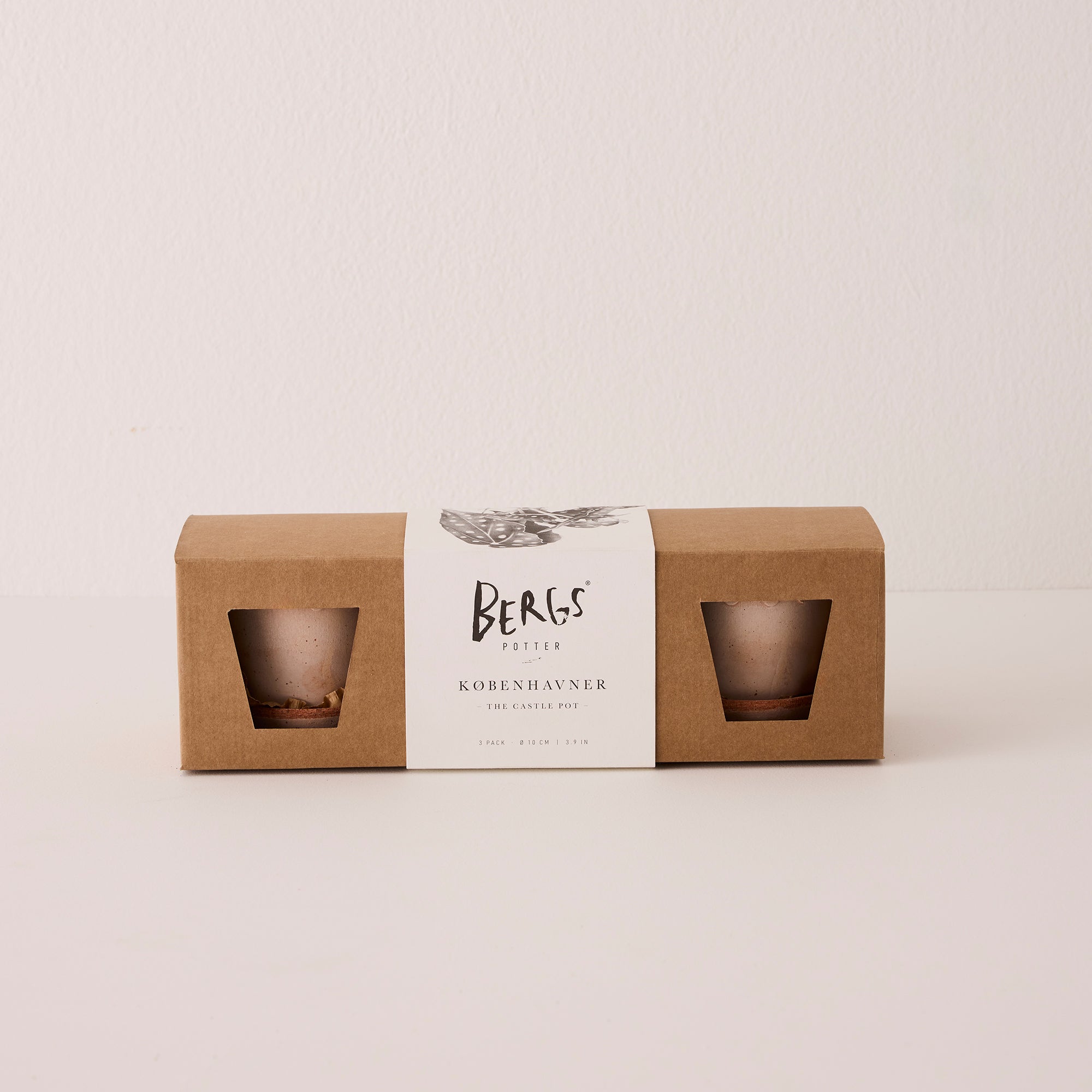 Goodee-Bergs Potter-Copenhagen Ø10 Planter & Saucer - Set of 3 - Color - Raw Rosa