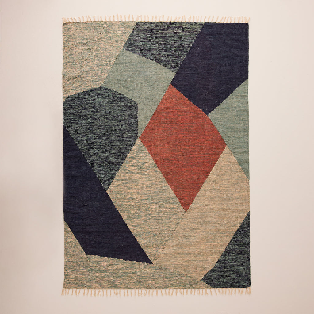 Goodee-Manglam Arts-Woven Rug - Color - Blue Multi