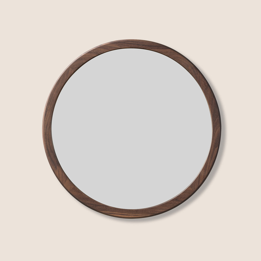 Goodee-Fredericia-Silhouette Round Mirror - Color - Walnut Oiled
