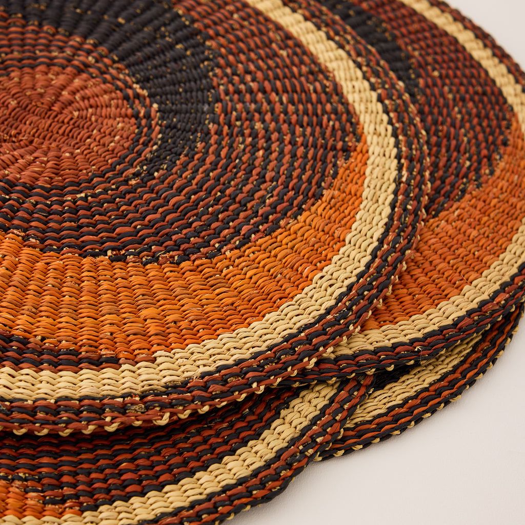 Goodee-Baba Tree-Placemats, set of 4 - Color - Brown & Orange