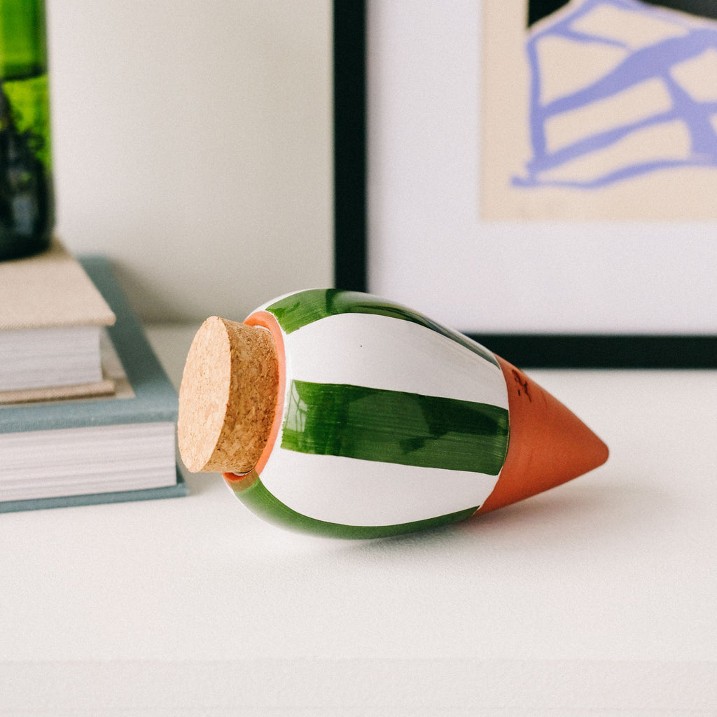 Goodee Pot autarcique - Glaze - Couleur - Rayures vertes