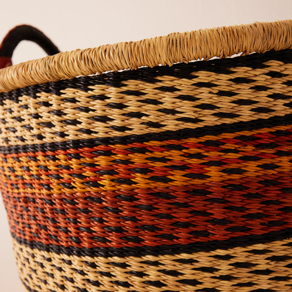 Goodee-Baba Tree-Short Basket (Small) - Color - Orange Stripes