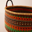 Goodee-Baba Tree-Large Woven Short Basket - Color - Rust & Turquoise
